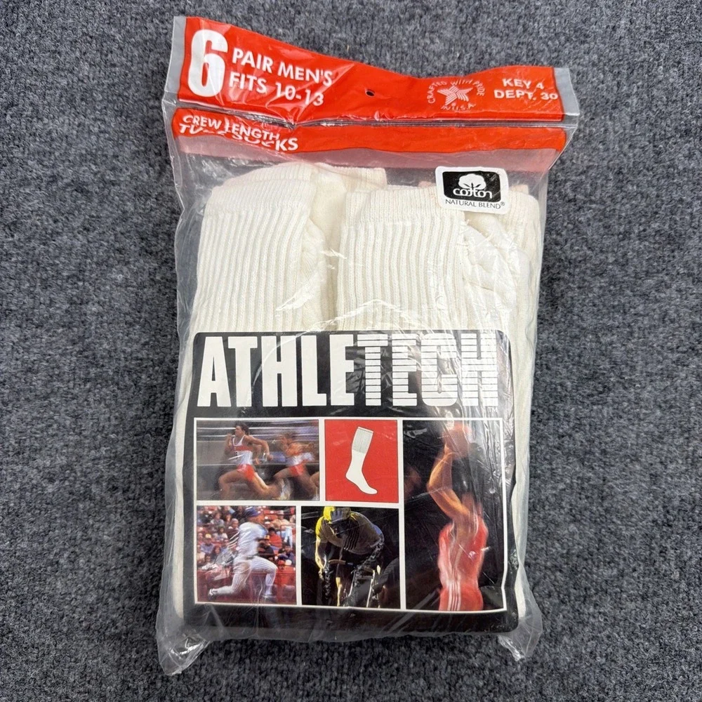 Vintage 80s Atletech Over The Calf Tube Socks Size 10-13 USA Sealed NOS